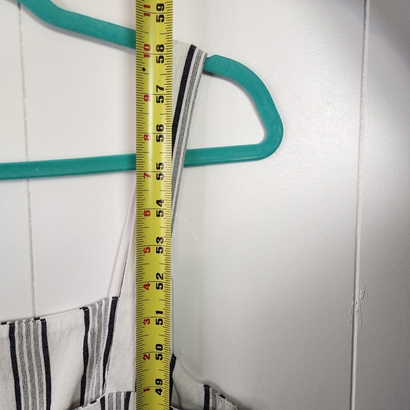 Bershka White Black Stripe Sleeveless Jumpsuit One Piece Size Medium Summer - Picture 8 of 12